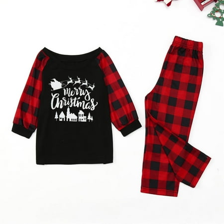 Christmas Gifts Christmas Pajamas for Family Xmas Pajamas Pjs Sleepwear Outfits Matching Set Polyester Black 8-9 Years