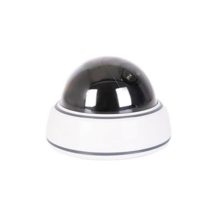 Dummy Fake Dome Security Camera Blinking LED Light CCTV Surveillance In/Outdoor