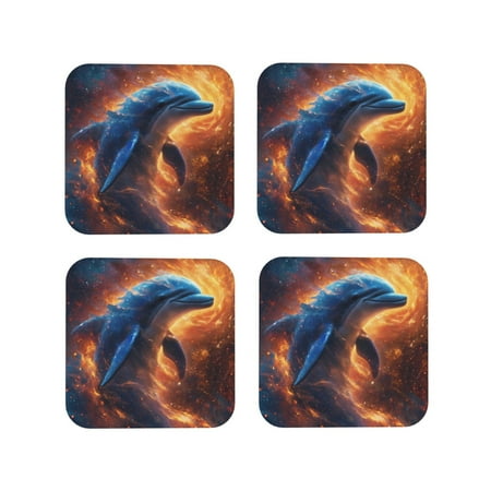 Coasters Set of 4 - Cool Dolphin Drink Coasters for Tabletop Protection Leather Coasters for Living Room Decor and Housewarming Gift Square
Coasters Set of 4 - Cool Dolphin Drink Coasters for Tabletop Protection Leather Coasters for Living Room Decor and Housewarming Gift Square