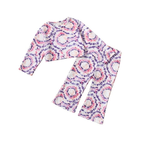Canrulo 2PCS Toddler Infant Girls Tie-dye Print Long Sleeve Round Neck T-shirt Flared Long Pants White 12-18 Months
Canrulo 2PCS Toddler Infant Girls Tie-dye Print Long Sleeve Round Neck T-shirt Flared Long Pants White 12-18 Months