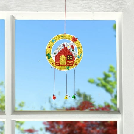 LINMOUA 5d Diy Christmas Wind Chime Window Chime Decoration Pendant Home Decor