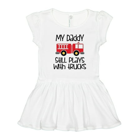 Inktastic Firefighter Daddy Plays with Trucks Gift Toddler Girl Dress