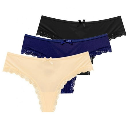 3-Pack Women Lace Thongs Low Rise Criss-cross Underwear Lace Panties V-Back Seamless Thongs
3-Pack Women Lace Thongs Low Rise Criss-cross Underwear Lace Panties V-Back Seamless Thongs