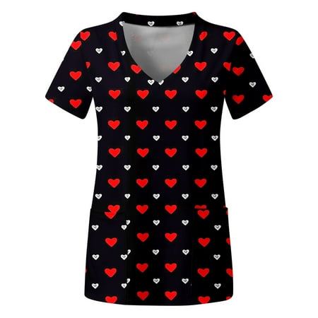 TAIAOJING Women Scrubs Top Plus Size Top V Neck Short Sleeved Pockets Printed T Shirt
TAIAOJING Women Scrubs Top Plus Size Top V Neck Short Sleeved Pockets Printed T Shirt