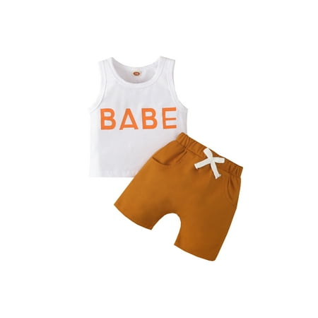 Suanret Infant Baby Boy Summer Outfits Letter Print Sleeveless Tank Tops T-Shirt+Shorts 2Pcs Casual Clothes White 18-24 Months
Suanret Infant Baby Boy Summer Outfits Letter Print Sleeveless Tank Tops T-Shirt+Shorts 2Pcs Casual Clothes White 18-24 Months