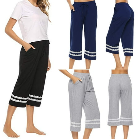 CAITZR Womens Pajama Pants Cropped Striped Loose High Waist Sleepwear Bottoms Drawing Straps Waist Band Nightwear Trousers
CAITZR Womens Pajama Pants Cropped Striped Loose High Waist Sleepwear Bottoms Drawing Straps Waist Band Nightwear Trousers