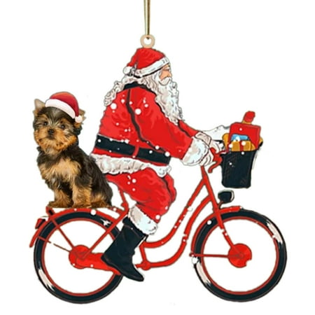 Christmas Tree Hanging Ornament Cartoon Santa Claus Riding on Bikes with Puppy Dog Statue Figurine Pendant Tags Xmas Holiday Party Decoration
Christmas Tree Hanging Ornament Cartoon Santa Claus Riding on Bikes with Puppy Dog Statue Figurine Pendant Tags Xmas Holiday Party Decoration