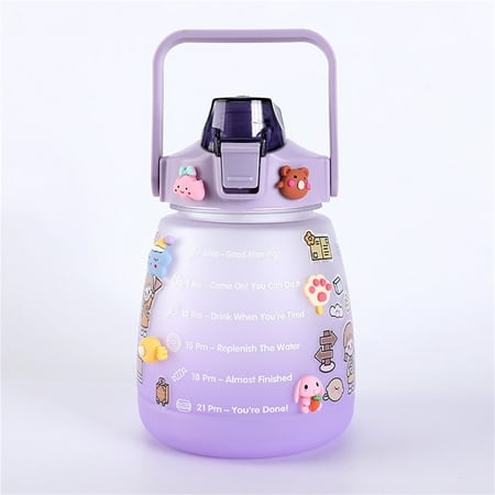 STEADY 1300ml Sports Water Bottle Summer Portable Large Capacity Water Bottle For Kids And Adults With Straw Cute Pot Belly Cup - Purple
STEADY 1300ml Sports Water Bottle Summer Portable Large Capacity Water Bottle For Kids And Adults With Straw Cute Pot Belly Cup - Purple