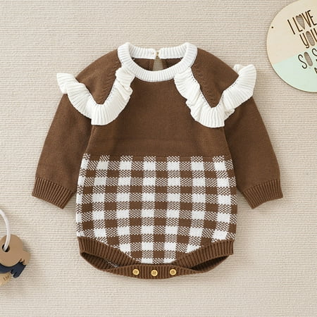 Hunpta Newborn Infant Boys Girls Long Sleeve Plaid Knitted Ruffles Sweater Baby Bodysuit Romper 1 Piece Outfits Clothes
Hunpta Newborn Infant Boys Girls Long Sleeve Plaid Knitted Ruffles Sweater Baby Bodysuit Romper 1 Piece Outfits Clothes