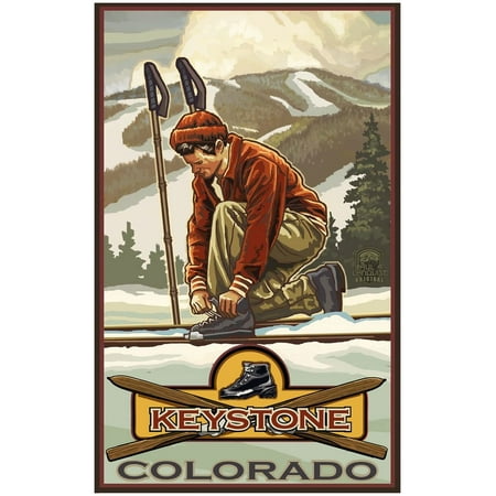 Classic Binding Skier Keystone Colorado Travel Art Print Poster by Paul A. Lanquist (30" x 45")