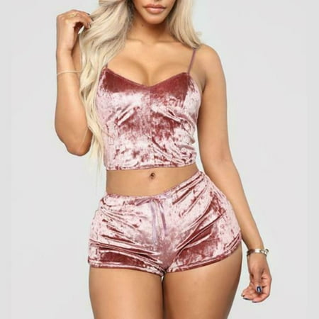 YIWEI 2Pcs Glitter Velvet Set Women Lingerie Nightwear Sleepwear Underwear Shorts Pink M
YIWEI 2Pcs Glitter Velvet Set Women Lingerie Nightwear Sleepwear Underwear Shorts Pink M