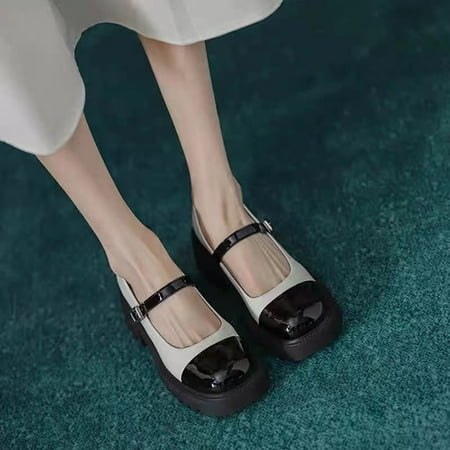 Christmas Simple And Fashionable New Thick Heel Color Matching Shoes French Small Leather Shoes With Platform Sole
Christmas Simple And Fashionable New Thick Heel Color Matching Shoes French Small Leather Shoes With Platform Sole