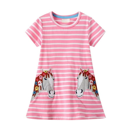 Children Dress Cartoon Embroidered Girls Short Sleeve Dress Knitted Cotton Round Neck Princess Dress For 3-4 Years
Children Dress Cartoon Embroidered Girls Short Sleeve Dress Knitted Cotton Round Neck Princess Dress For 3-4 Years
