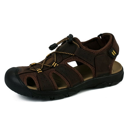 Lopsie STREAMNATURE Mens Closed Toe Sandals Sport Sandals Casual Leather Handmade Sandals Adjustable Fisherman Beach Sandals For Outdoor Walking Driving Dark Brown
Lopsie STREAMNATURE Mens Closed Toe Sandals Sport Sandals Casual Leather Handmade Sandals Adjustable Fisherman Beach Sandals For Outdoor Walking Driving Dark Brown