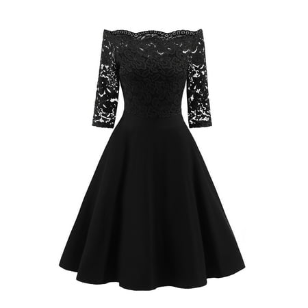 ASEIDFNSA Wedding Guest Dress Fall Dresses for Maternity Women Women S Elegant Dress Lace Dress Half Sleeves Solid Dress Skirt Off Shoulder Wedding Party Knee-Length Dress 
ASEIDFNSA Wedding Guest Dress Fall Dresses for Maternity Women Women S Elegant Dress Lace Dress Half Sleeves Solid Dress Skirt Off Shoulder Wedding Party Knee-Length Dress