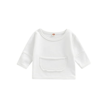 Frobukio Kids Little Boys Gilrs Casual Loose Sweatshirt Solid Color Round Neck Long Sleeve Pullover with Front Pocket White 1-2 Years
Frobukio Kids Little Boys Gilrs Casual Loose Sweatshirt Solid Color Round Neck Long Sleeve Pullover with Front Pocket White 1-2 Years