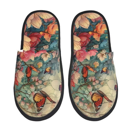 Honeii Butterflies In Blooming Garden Print Furry Slippers Bedroom Slippers for Women and Men Fuzzy Plush Comfy Faux Fur Lined Slide Shoes -Medium
Honeii Butterflies In Blooming Garden Print Furry Slippers Bedroom Slippers for Women and Men Fuzzy Plush Comfy Faux Fur Lined Slide Shoes -Medium