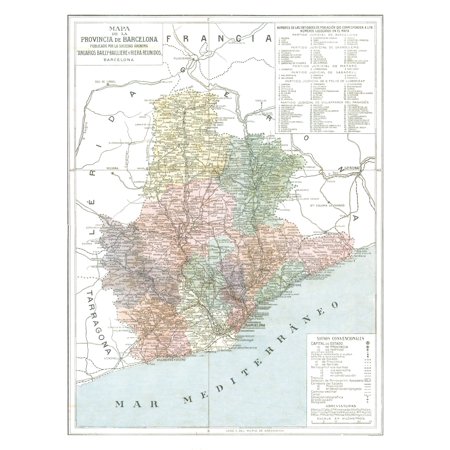 Barcelona Province Spain - Pompido 1913 - 23 x 29.92