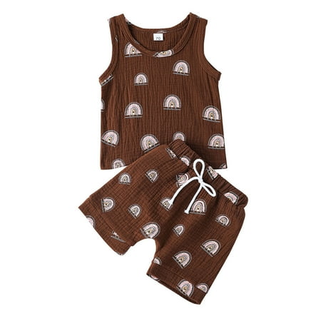 Rovga Girls Outfit Sets Baby Boys Girls 3M-3Y Cartoon Rainbow Printed Linen Cotton Vest Tops Shorts Outfits Baby Chothing Suit
Rovga Girls Outfit Sets Baby Boys Girls 3M-3Y Cartoon Rainbow Printed Linen Cotton Vest Tops Shorts Outfits Baby Chothing Suit
