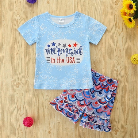 Hunpta Toddler Kids Baby Girls Summer Short Sleeve Independence Day T Shirt Tops American Flag Ruffle Shorts Outfits Set
Hunpta Toddler Kids Baby Girls Summer Short Sleeve Independence Day T Shirt Tops American Flag Ruffle Shorts Outfits Set