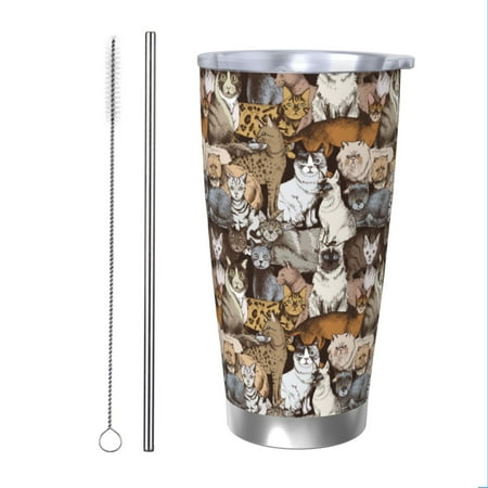 Vsdgher Cut Cats 20 Oz Stainless Steel Vacuum Insulated Travel Mug Coffee Cup for Home Office Outdoor Works Great for Ice Drinks and Hot Beverage -Straw Two-piece Set
Vsdgher Cut Cats 20 Oz Stainless Steel Vacuum Insulated Travel Mug Coffee Cup for Home Office Outdoor Works Great for Ice Drinks and Hot Beverage -Straw Two-piece Set