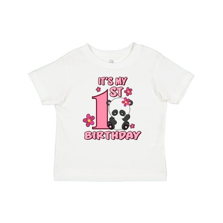 Inktastic It s My First Birthday with Panda Bear Gift Baby Girl T-Shirt