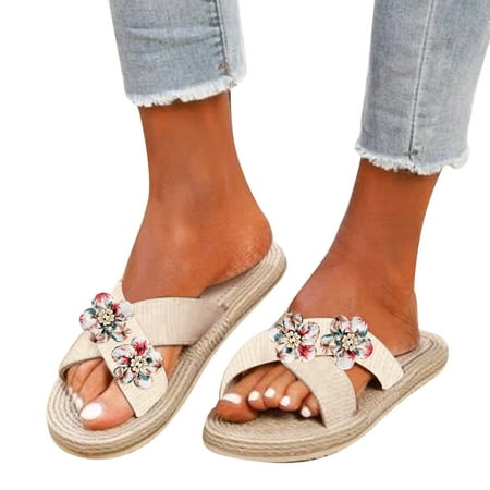 Ladies Flat Floral Flower Slippers Floral Beach Slippers Slip On Fashion Slippers Flat Open Toe Summer Casual Fashion Sandals Beach Slippers Pu
Ladies Flat Floral Flower Slippers Floral Beach Slippers Slip On Fashion Slippers Flat Open Toe Summer Casual Fashion Sandals Beach Slippers Pu
