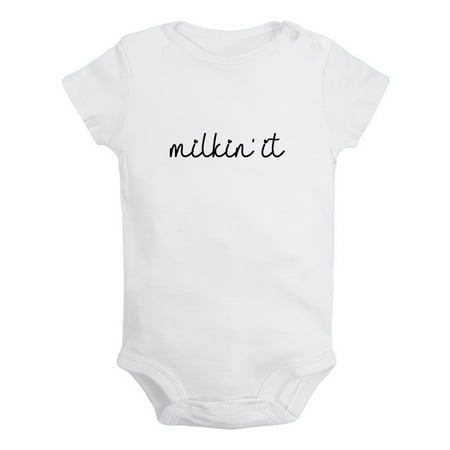 iDzn Milkin It Funny Rompers For Babies Newborn Baby Unisex Bodysuits Infant Jumpsuits Toddler 0-12 Months Kids One-Piece Oufits (White 0-6 Months)
iDzn Milkin It Funny Rompers For Babies Newborn Baby Unisex Bodysuits Infant Jumpsuits Toddler 0-12 Months Kids One-Piece Oufits (White 0-6 Months)