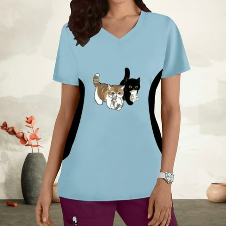 Funicet Savings Clearance 2023! Womens Scrubs Tops Short-Sleeve Cute Cartoon Graphics Nurse Uniform Crew Neck Working Uniform Patchwork Color T-Shirts Casual Blounce w/Pockets
Funicet Savings Clearance 2023! Womens Scrubs Tops Short-Sleeve Cute Cartoon Graphics Nurse Uniform Crew Neck Working Uniform Patchwork Color T-Shirts Casual Blounce w/Pockets
