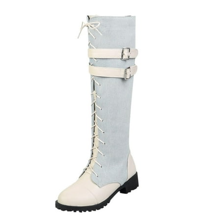 EQWLJWE 2022 Booties for Women s Fashion Plus Size Belt Buckle Boots Stitching Denim Square Heel Boots Deals Discount Clearance
EQWLJWE 2022 Booties for Women s Fashion Plus Size Belt Buckle Boots Stitching Denim Square Heel Boots Deals Discount Clearance