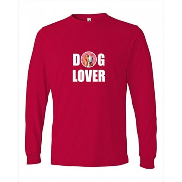 Carolines Treasures LH9152LS-REDU-L Basset Hound Love and Hearts Long Sleeve Red Unisex Adult Large