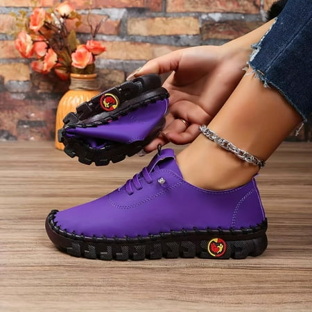 Women s Soft Sole Sneakers Casual Lace Up Faux Leather Loafers Lightweight Low Top Walking Shoes
Women s Soft Sole Sneakers Casual Lace Up Faux Leather Loafers Lightweight Low Top Walking Shoes