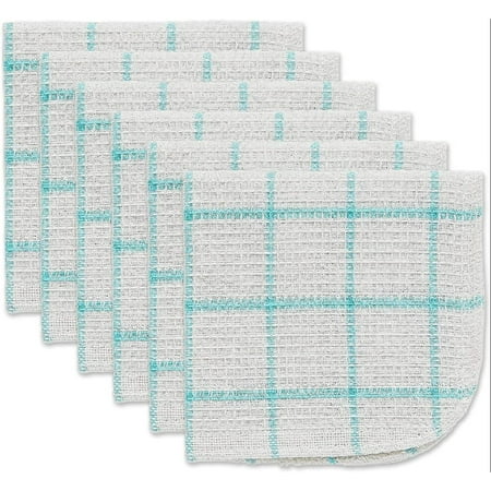 Scrubber Dishcloths Collection Windowpane Dishrag Set 12x12 White/Aqua Stripe 6 Piece
Scrubber Dishcloths Collection Windowpane Dishrag Set 12x12 White/Aqua Stripe 6 Piece
