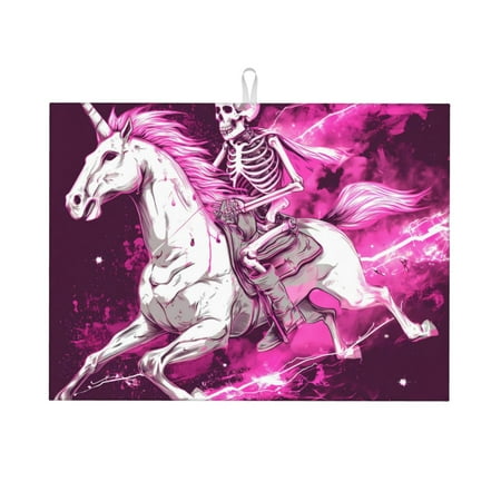 Tebeau Skull White Horse Print Dish Drying Mat for Kitchen Counter Dish Drying Pad with Non-slip Rubber Backed Hide Stain Anti Absorbent for Kitchen Counter Drying Mat
Tebeau Skull White Horse Print Dish Drying Mat for Kitchen Counter Dish Drying Pad with Non-slip Rubber Backed Hide Stain Anti Absorbent for Kitchen Counter Drying Mat