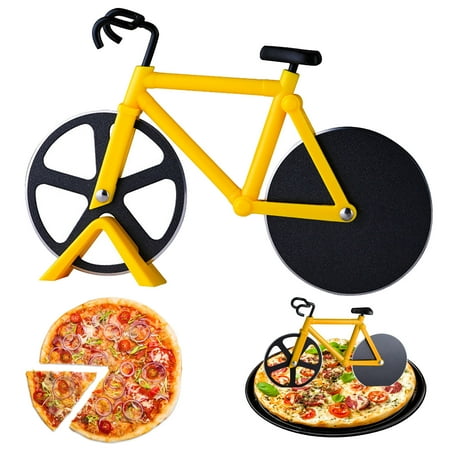 Kitchen 2PC Pizza Cutting Tool Bicycle Shape Stainless Steel Two-Wheeled Pizza Cutter
Kitchen 2PC Pizza Cutting Tool Bicycle Shape Stainless Steel Two-Wheeled Pizza Cutter