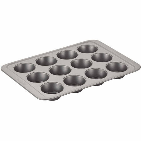 Cake Boss Basics Nonstick Bakeware 12-Cup Muffin Pan, Gray