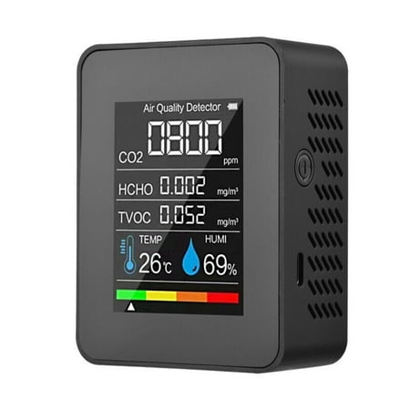 5in1 Co2 sensor Monitor TVOC HCHO Detector Air Quality Monitor CO2 Meter Digital Temperature Carbon Dioxide Humidity Tester
5in1 Co2 sensor Monitor TVOC HCHO Detector Air Quality Monitor CO2 Meter Digital Temperature Carbon Dioxide Humidity Tester