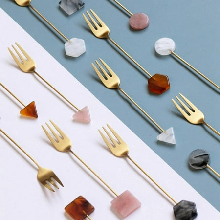 Gold-plated 304 Stainless Steel Small Fork Fruit Dessert Fork Acrylic Decorative Geometric Stainless Steel Fruit Fork 4pcs
Gold-plated 304 Stainless Steel Small Fork Fruit Dessert Fork Acrylic Decorative Geometric Stainless Steel Fruit Fork 4pcs