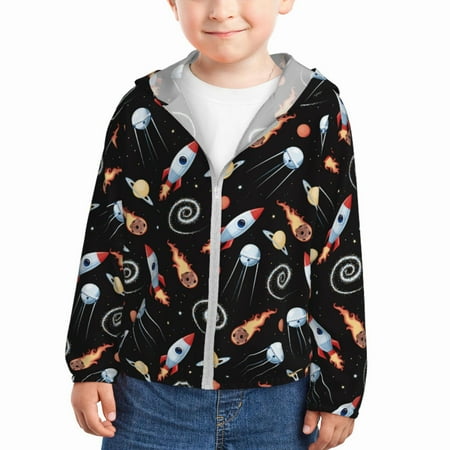 Gaeub Space Rocket Print Athletic Sun Protection Hoodie for Kids Long Sleeve Outdoor UV Shirt Running Fishing Top for Boys Girls-18 Months
Gaeub Space Rocket Print Athletic Sun Protection Hoodie for Kids Long Sleeve Outdoor UV Shirt Running Fishing Top for Boys Girls-18 Months
