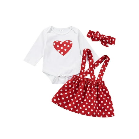 Suanret Valentine s Day Newborn Baby Girls Clothes Heart Dot Print Long Sleeve Bodysuit Suspenders Skirt Headband Red 6-12 Months
Suanret Valentine s Day Newborn Baby Girls Clothes Heart Dot Print Long Sleeve Bodysuit Suspenders Skirt Headband Red 6-12 Months