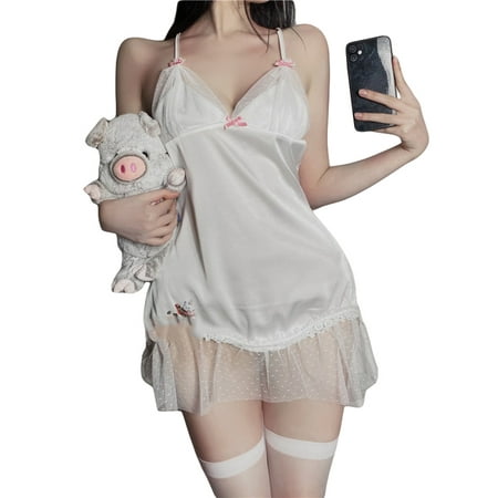 Thaisu Women Babydoll Lace Lingerie Nightdress V-Neck Spaghetti Strap Cross Backless Sleeveless Sling Sleep Dress Beachwear
Thaisu Women Babydoll Lace Lingerie Nightdress V-Neck Spaghetti Strap Cross Backless Sleeveless Sling Sleep Dress Beachwear