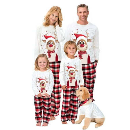 wybzd Family Matching Christmas Pajamas Set Elk Print T-Shirt Plaid Pants Xmas Holiday PJS Family Jammies Sleepwear
wybzd Family Matching Christmas Pajamas Set Elk Print T-Shirt Plaid Pants Xmas Holiday PJS Family Jammies Sleepwear