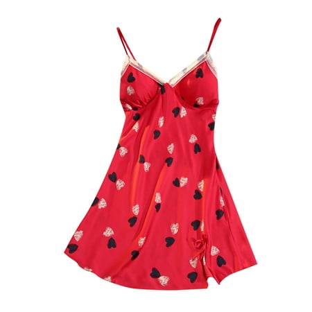 Women S Sleepwears Silk Pajamas Fashion Stitching Lace Love Print Camisole Pajamas Night Shirts
Women S Sleepwears Silk Pajamas Fashion Stitching Lace Love Print Camisole Pajamas Night Shirts
