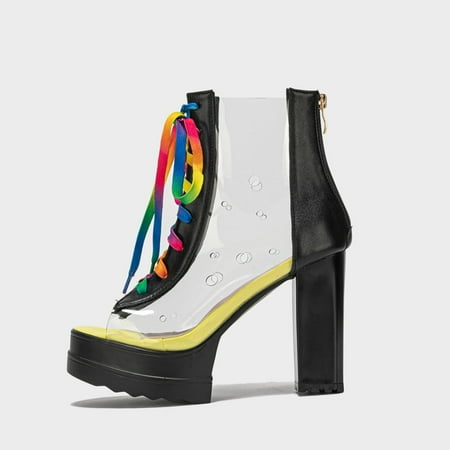 Women‘s Transparent Hollow Out Ankle Boots Lace Up Platform Open Toe Chunky Heeled Ankle Boots Women‘s Back Zipper Boots
Women‘s Transparent Hollow Out Ankle Boots Lace Up Platform Open Toe Chunky Heeled Ankle Boots Women‘s Back Zipper Boots