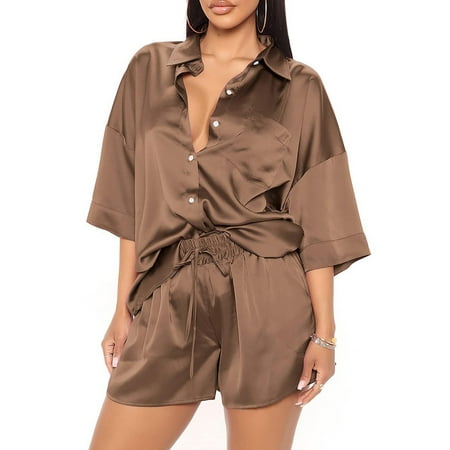 Tawop Women S Short-Sleeved V-Neck Solid Color Pajamas Set Home Clothes Pajamas Set Womens Cotton Pajamas Set June Festival
Tawop Women S Short-Sleeved V-Neck Solid Color Pajamas Set Home Clothes Pajamas Set Womens Cotton Pajamas Set June Festival