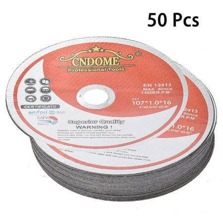 25 / 50 / 100 Pack 4 x 0.040 x 7/8 inch Cut Off Wheels Metal Stainless Steel Fit For Angle Grinders (50 Pack)