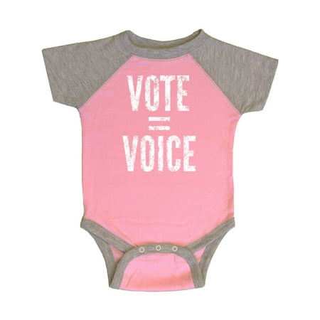 Inktastic Vote Equals Voice Distressed White Text Gift Baby Boy or Baby Girl Bodysuit
Inktastic Vote Equals Voice Distressed White Text Gift Baby Boy or Baby Girl Bodysuit