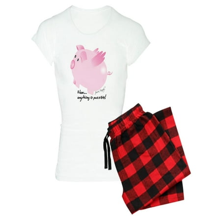 CafePress - 2 Pig On 20X20 - Women s Light Pajamas