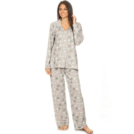 Lati Fashion Women Sleepwear Pajamas Female Long Sleeve Button Down Pajamas set Gray XL
Lati Fashion Women Sleepwear Pajamas Female Long Sleeve Button Down Pajamas set Gray XL