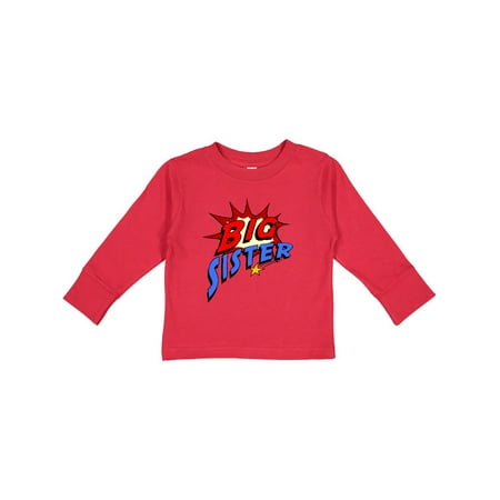 Inktastic Big Sister Superhero Gift Toddler Toddler Girl Long Sleeve T-Shirt